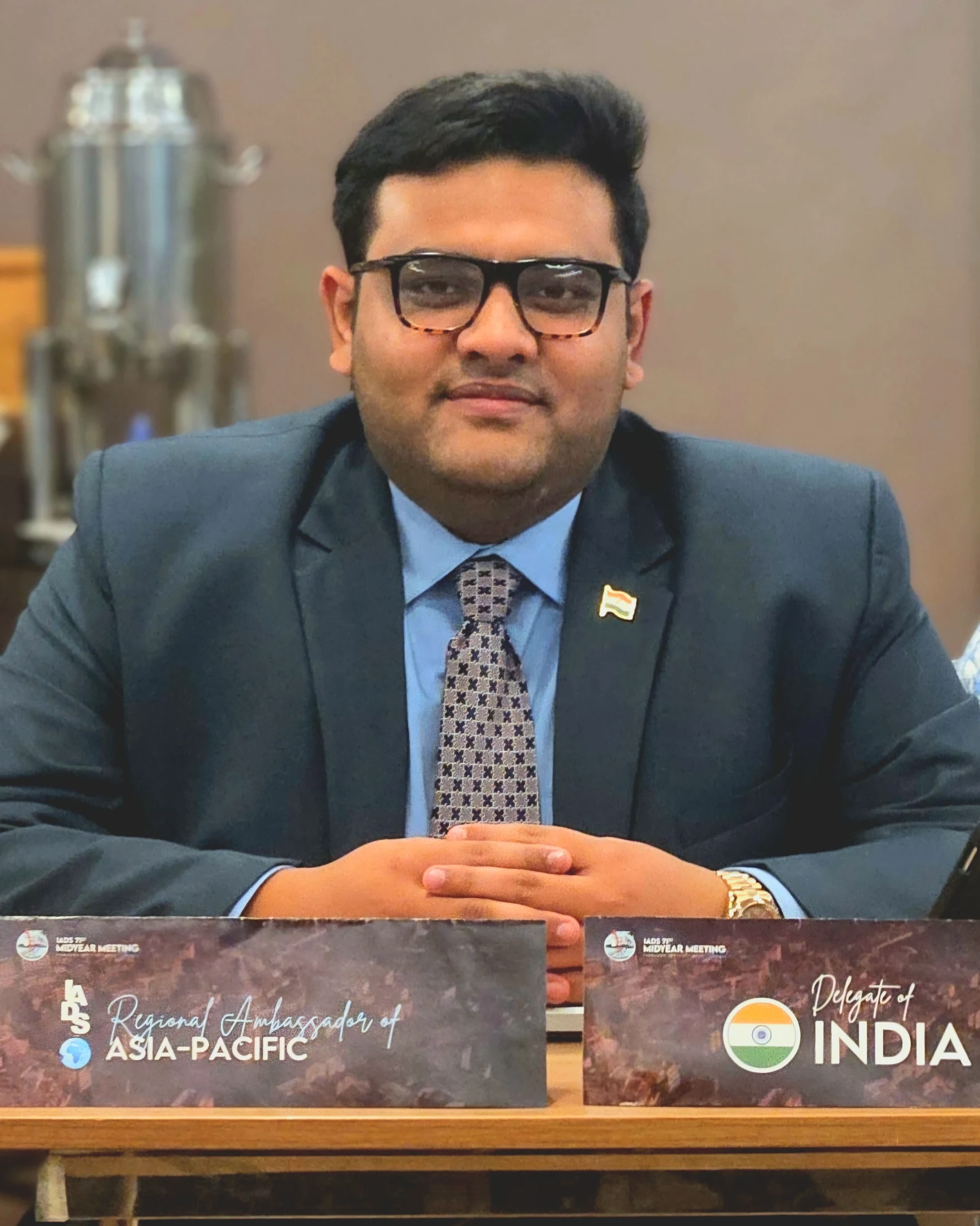 Dr. SHUBHAN GANDHI, B.D.S. (FPFA, USA) representing India at an international professional meeting